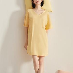 Casa <span class=keywords><strong>donna</strong></span> Sleep Wear pigiama Oversize t-shirt Plus Size abbigliamento <span class=keywords><strong>donna</strong></span> estate Set completo <span class=keywords><strong>cotone</strong></span> pigiameria <span class=keywords><strong>donna</strong></span> 100% <span class=keywords><strong>cotone</strong></span> L/C - Product Image 3