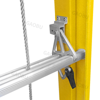 Nouvelle échelle télescopique en fibre de verre isolée jaune, design innovant, deux sections, capacité de 150 kg, usage industriel