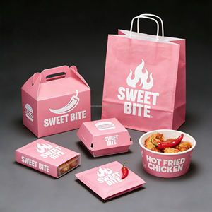 กล่องกระดาษบรรจุภัณฑ์เบอร์เกอร์แบบฝรั่งเศส พิมพ์โลโก้ได้ตามต้องการ สำหรับไก่ทอดแบบนำกลับบ้าน กล่องบรรจุภัณฑ์อาหารจานด่วนแบบใช้แล้วทิ้ง - Product Image 1