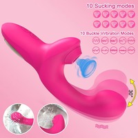 Potente Vibrador Dildo de 20 Modos, Estimulador de Clítoris con Succión al Vacío, Juguete Sexual para Mujeres con Movimiento de Dedos