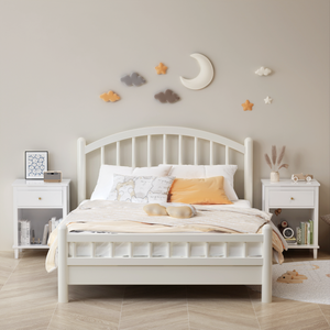 Mesita de noche de madera con un cajón y un estante, color blanco, para niños y adultos, 26,77 pulgadas de alto - Product Image 6