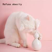 Robot Tumbler, Juguete Interactivo Eléctrico para Gatos con Bola Giratoria y Plumas