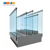 Profils en aluminium HJ pour garde-corps en verre, balustrades de balcon, balustrades en verre sans cadre pour balcon extérieur, profilé en U en aluminium