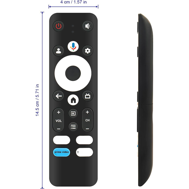Voice Remote Control for LCD TV Blaupun LED Smart TV 32WGC5500S Fixed Code 433MHz Wireless 8 Meter AAA Battery Black