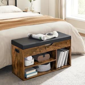 <span class=keywords><strong>Banc</strong></span> à chaussures en bois écologique pour entrée avec rangement et assise, étagère à chaussures relevable, design peu encombrant pour entrée et chambre - Product Image 2
