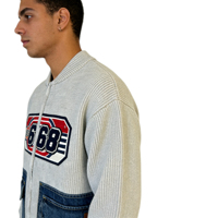 Veste en tricot pour homme, automne-hiver, style vintage, surdimensionnée, à fermeture éclair, streetwear décontracté, avec poches