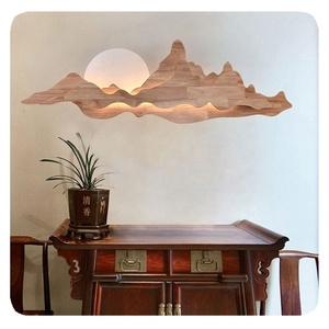 Nouveau 2026 tendance nouveau <span class=keywords><strong>café</strong></span>-bar moderne suspendu chinois en bois lit <span class=keywords><strong>phare</strong></span> LED salon maison luxe applique murale - Product Image 2