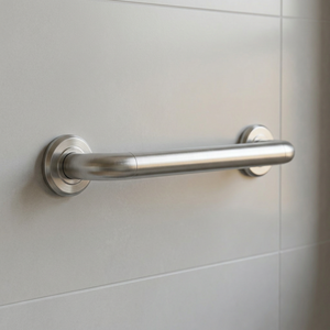 Barre d'appui sécurisée en acier inoxydable de 48 pouces avec finition chromée polie, comme poignée et rail de sécurité antidérapants pour douche à fixation murale - Product Image 6