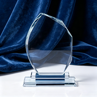 Trophée en cristal personnalisé gravé en gros d'usine, trophée en verre transparent pas cher, plaque de récompense en cristal