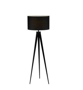 Lámpara de Pie Moderna de Metal Triangular con Acabado Negro Pulido y Pantalla Negra para Decoración de Hoteles y Hogares - Product Image 1