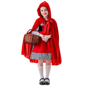 Children's <b>Little</b> <b>Red</b> Riding Hood Costume Apron Dress with Ribbon Cape for Party Cosplay Performance Spring 2025 Size 0940 - Product Image 2