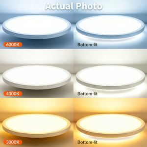 Lámpara de Techo LED Redonda y Delgada con Retroiluminación Ajustable 3CCT, 2700K/4100K/6500K, Regulable, con Efecto Halo Ambiental SMD2835 - Product Image 5