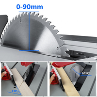 Scie à Table 255mm 1800W 4300RPM Angle de travail du bois Profondeur de coupe réglable Machines de scie à bois Machine de fabrication de fraises électriques
