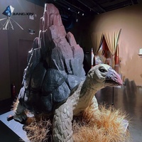 Le classique des montagnes et des rivières Tortue Beast-Sculpture en fibre de verre réaliste avec des couleurs de coquille de montagne et de dégradé