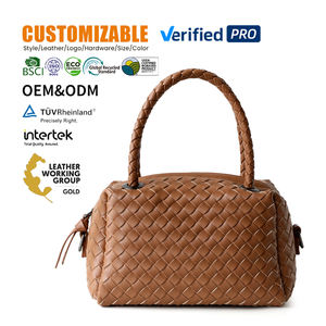 Sac à main en cuir véritable <span class=keywords><strong>de</strong></span> luxe pour femmes, sac messager à rabat tressé, bandoulière réglable, fermeture magnétique, sac pour le travail au bureau - Product Image 1
