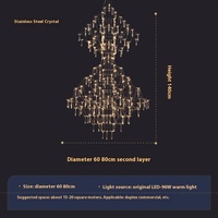 Grand Lustre en Cristal de Métal pour Villa Salon Escalier Loft Duplex-Suspendu Creux Design du Sol au Plafond