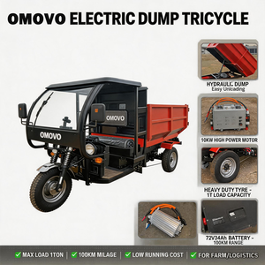 รถสามล้อไฟฟ้า OMOVO แบบมีหลังคา บรรทุกสินค้า 48V 1 ที่นั่ง รับน้ำหนักได้ 1 ตัน - Product Image 6