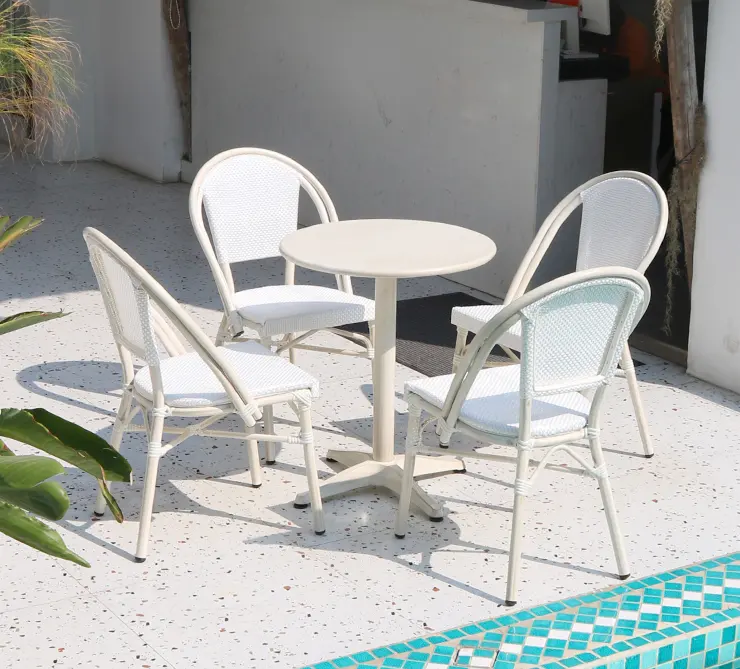 Hot Sale Gartenmöbel Weiße Stühle Großhandel Restaurant Terrasse Möbel Stühle Set Outdoor