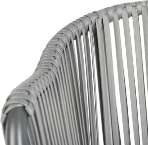Colección para Exteriores Stefano Grey, Cojines Apilables para Sillas de Cuerda, Construcción de Metal y Ratán, para Pesca, Senderismo, Jardín, Viajes - Product Image 4