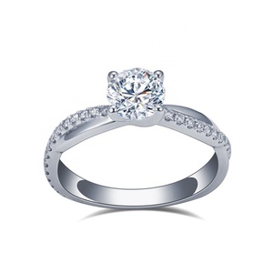 Anillo de Diamante de Laboratorio IGI de Corte Redondo de 14K y 1CT, Anillo de Compromiso con Diamante de Boda - Product Image 1