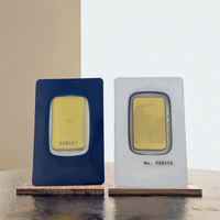 Barre d'or suisse 5-100g, Barre d'or suisse Déesse de la Richesse, Barre d'or plaquée or en laiton avec numéro de série