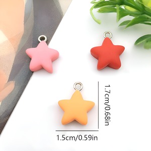 Colgantes de Estrella de Resina Coloridos con Aro Metálico, Abalorios y Accesorios para Joyería DIY - Product Image 4
