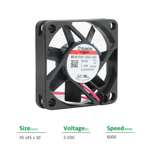 Sunon ME45100V1-000C-A99อินเวอร์เตอร์ตู้ไฟฟ้ารองรับ11.0CFM ไฟฟ้า, แบริ่งไอ223mA 1.12W 6000rpm 45x45x10mm - Product Image 2