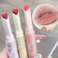 Rouge à Lèvres Hydratant et Longue Durée Très Pigmenté Effet Miroir Cœur Rose Fleurs Gege Bear, Marque Privée