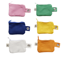 Porte-monnaie en toile avec fermeture éclair, logo personnalisé, petite pochette à clés en toile, mini porte-cartes portable en toile avec œillet métallique