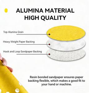 Disques de ponçage anti-colmatage dorés avec support auto-agrippant en oxyde d'aluminium pour <span class=keywords><strong>carrosserie</strong></span> automobile et rénovation de meubles - Product Image 3