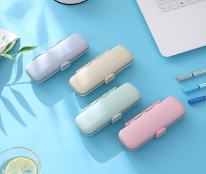 2020 Amazon bestseller wheat straw Medicine Tablet Holder Case 7 days pill box organizer