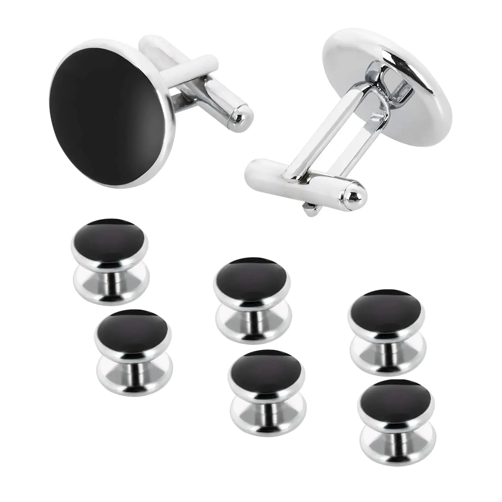 Mens Cufflinks and Studs Set Tuxedo Shirts Cuff links Cufflinks for Men Classic Tuxedo Buttons Match for Business Wedding