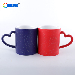 Caneca mágica céu com glitter, coração, caneca de subolmação, mudança de cor, 11oz - Product Image 2