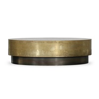 Ensemble de table basse ovale contemporaine de luxe en or moderne avec plateau en marbre et métal en acier inoxydable, meubles de salon
