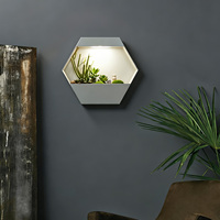 Éclairage mural extérieur hexagonal, lampe murale créative imperméable pour jardin et plantes