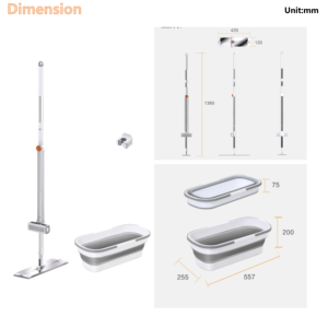 Hộ Gia Đình Tự Tưới Nước Ma Thuật Lau Phẳng Xô <span class=keywords><strong>360</strong></span> Xoay Có Thể Tháo Rời 90% 100% Mất Nước Tỷ Lệ Hấp Thụ Nhanh Chóng 6 Mopheads - Product Image 6