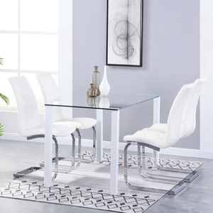 Juego de sillas cromadas modernas para <span class=keywords><strong>comedor</strong></span>, juego de asientos con patas cromadas a precio de fábrica, con 4 sillas - Product Image 3