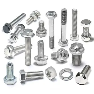 Custom Hex Bolt Din 931 933 M6 M8 Threaded Stainless Steel Flange Screws and Nuts