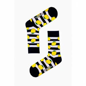 Breathable <b>Warm</b> Striped Lemon Colorful <b>Socks</b> One Fits All Lightweight Diabetic Friendly Knitted <b>Socks</b> for Girls for Daily Spring - Product Image 2
