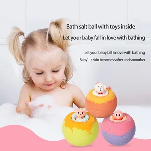Factory direct sales shower gel explosive bath salt ball salt burning bath bomb Bath salt ball with toys inside