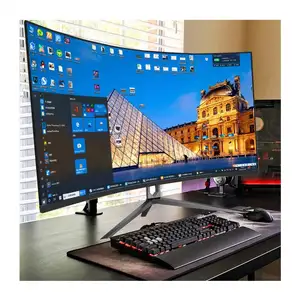 Monitor led oem 24 polegadas mini tela 144hz ips, monitor curvo 2ms gaming pc monitor com dp suporte conjunto