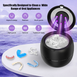 Denture Cleaner Device White Plastic <b>Ultrasonic</b> <b>Cleaning</b> <b>Machine</b> for Dentures Care - Product Image 2