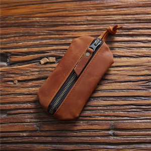 Vintage <span class=keywords><strong>Mad</strong></span> Horse Leder Schlüssel tasche Herren Top Layer Rindsleder Auto Key <span class=keywords><strong>Bag</strong></span> Damen Leder Geldbörse - Product Image 4