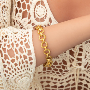 Pulsera de Cadena Geométrica de Moda, Chapada en Oro de 18K, Diseño Minimalista, Joyería para Mujer - Product Image 2