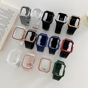 สายนาฬิกา TPU รุ่นใหม่ ปี <span class=keywords><strong>2021</strong></span> พร้อมเคสสำหรับ <span class=keywords><strong>Apple</strong></span> <span class=keywords><strong>Watch</strong></span> 1/2/3/4/5/6/7 สายแบบสปอร์ต - Product Image 1