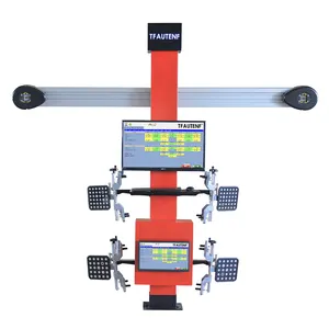Mesin Penyelaras roda mobil 3D dengan dua monitor untuk layanan penjajaran roda otomatis