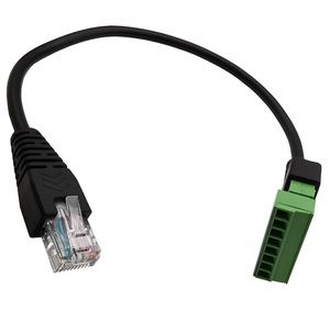 Cable adaptador convertidor <span class=keywords><strong>RJ45</strong></span> macho de extensión de red LAN a terminal de tornillo hembra de 8 pines, negro, CE, Cat 5e SFTP, Cat 8, 20 cm, <span class=keywords><strong>RJ45</strong></span> 1x8 - Product Image 2