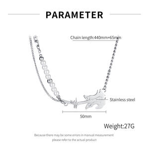 Collana pendente per chitarra in acciaio inossidabile mezza catena mezza perla da <span class=keywords><strong>donna</strong></span> alla moda per festa dal negozio di <span class=keywords><strong>gioielli</strong></span> <span class=keywords><strong>Online</strong></span> - Product Image 6