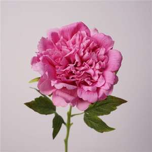 Fleurs de pivoine en soie à branche unique, aspect naturel, hydratantes, pour décoration intérieure, faites à la main, pour la Saint-Valentin, vente en gros - Product Image 1