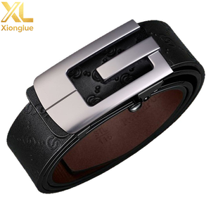Ceinture automatique à cliquet pour jeunes hommes, boucle intérieure sans trou, ceinture en cuir véritable pour tenue décontractée ou professionnelle - Product Image 2